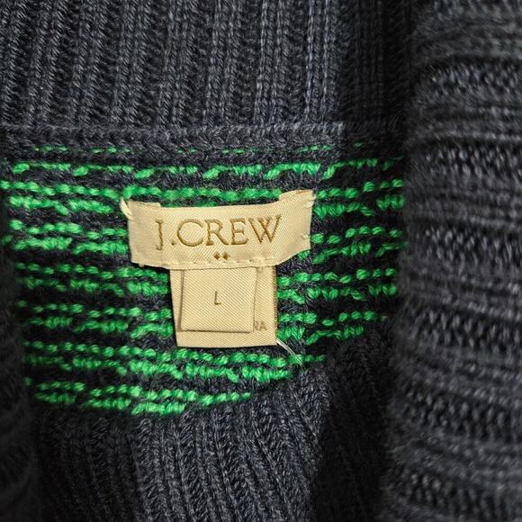 NWT! J. Crew Textured Navy/Green Turtleneck Womens Sweater. Size Large. - Picture 5 of 7